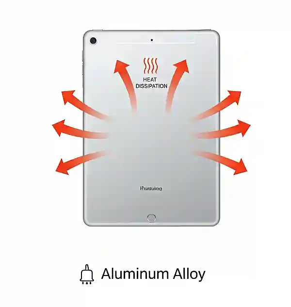 발열을 위해 알루미늄 바디를 채택하고 있는 아이패드