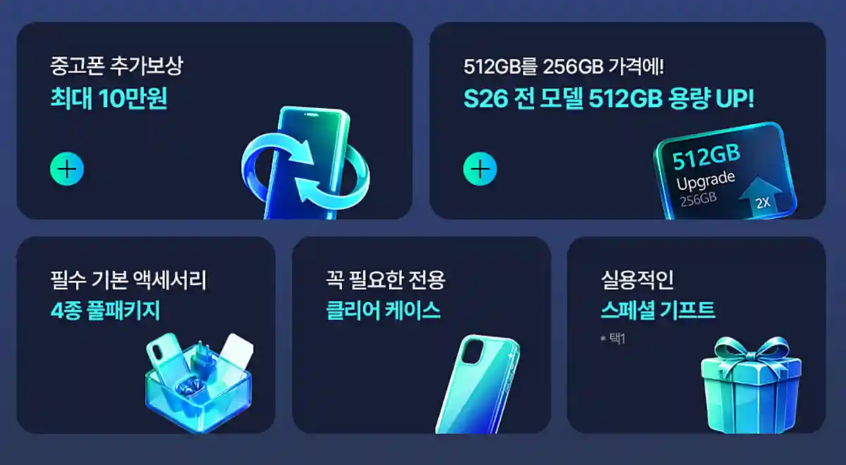 갤럭시 S26 울트라 월 11만 원에 5G 무제한까지, KT 갤럭시 S26 사전예약 2 추가 혜택