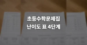 초등수학문제집 난이도 표 기초부터 수준별 추천 4 67d9351c