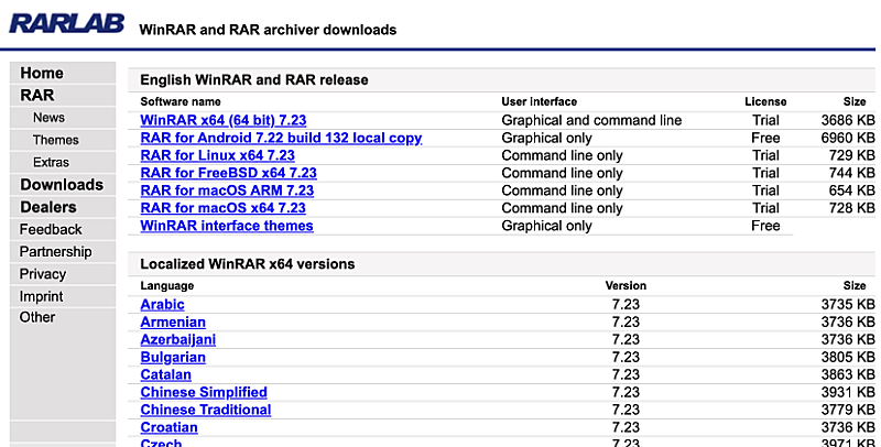 WinRAR 사용방법 설치 공식 다운로드 바로가기 https://win-rar.com/download.html 1 RARLAB 다운로드 페이지