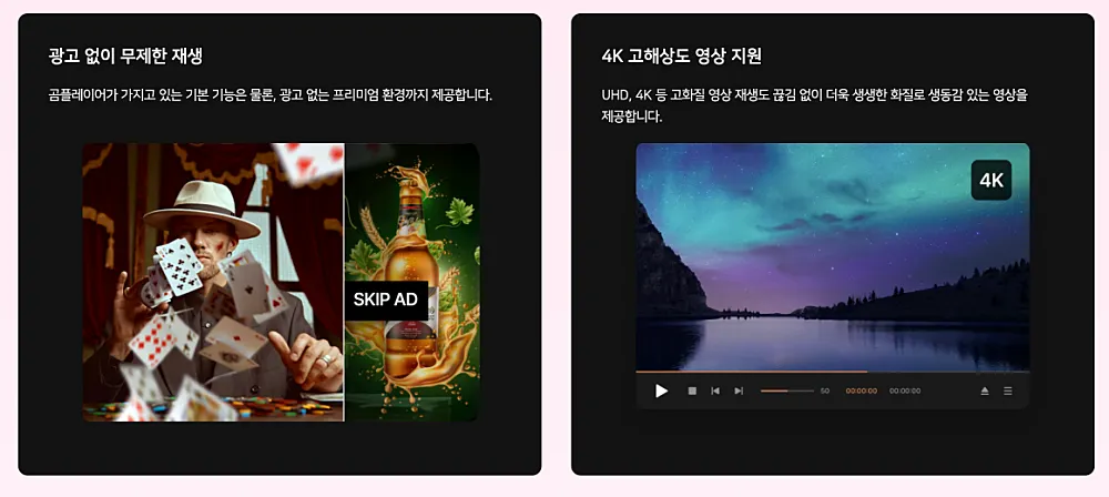 곰플레이어 무료 다운로드 방법 | 설치 중 반드시 해제할 항목 5 곰플레이어 유료 기능 일부