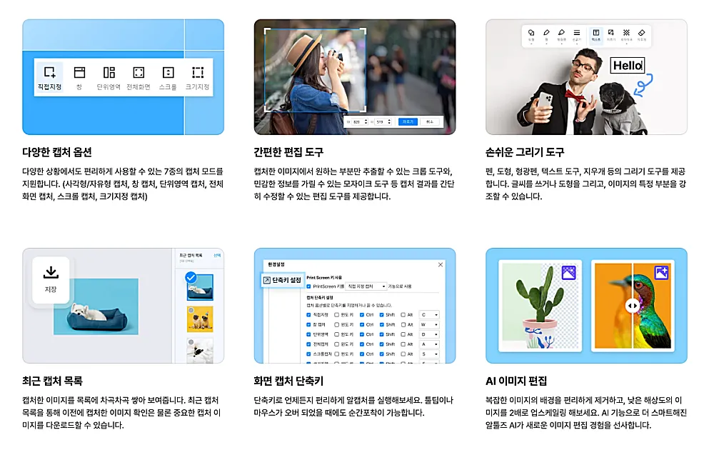 알캡쳐 자르기, 동영상 녹화 등 사용방법과 단축키 1 알캡쳐 특징