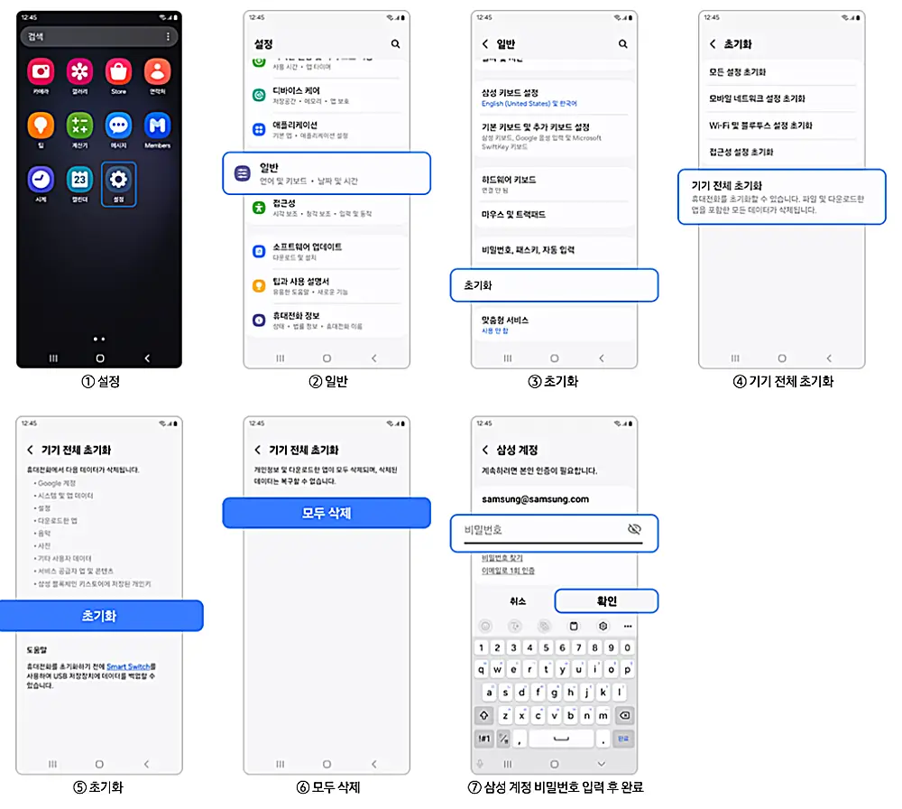 삼성 갤럭시 공장초기화 방법 | 오류 안될 때 해결하는 법 5가지 1 삼성 갤럭시 공장초기화 방법 요약