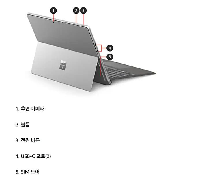 서피스프로9 i5 vs i7, 뭐가 다를까? 13인치 사양 비교 총정리 2 서피스프로9 후면